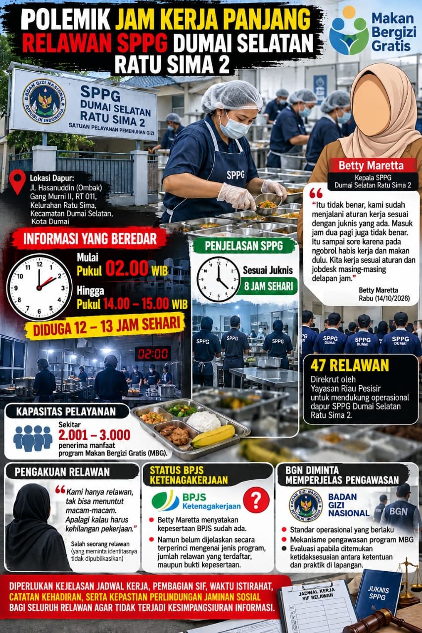 47 Relawan SPPG Ratu Sima 2 Jadi Sorotan, Benarkah Jam Kerja Sudah Sesuai Aturan?